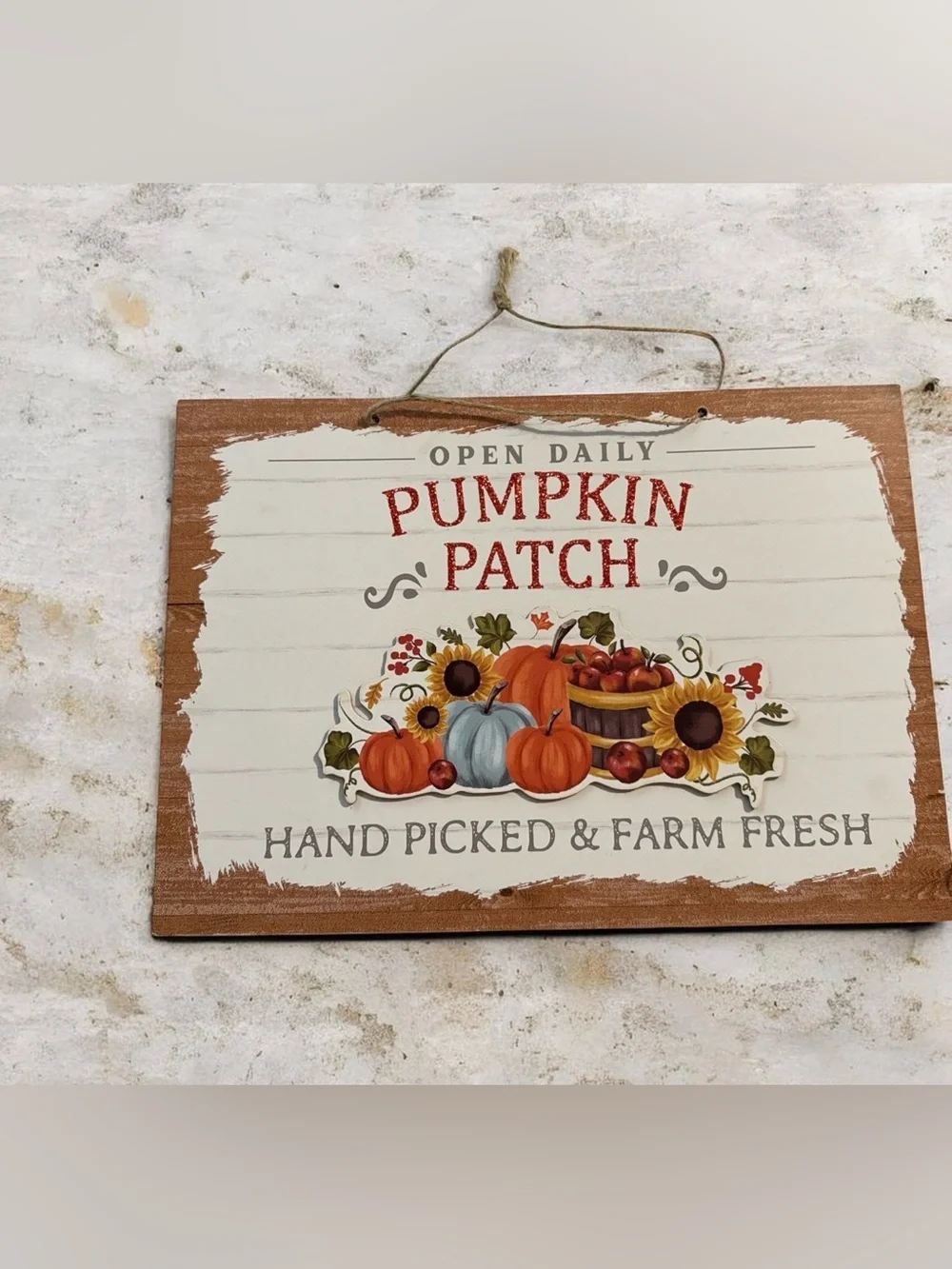 Rustic Pumpkin Patch Wall Sign - Autumn Farmhouse Decor